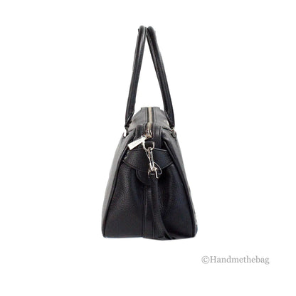 Kate Spade Mimi Medium Black Refined Grain Leather Satchel - WanderMart Co.