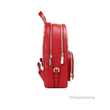 Michael Kors Jaycee Medium Red Zip Pocket Backpack - WanderMart Co.