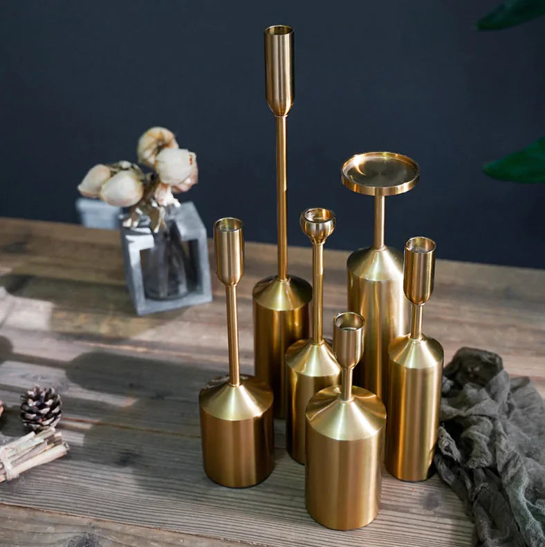 Gold Plated Candle Holder Set - WanderMart Co.