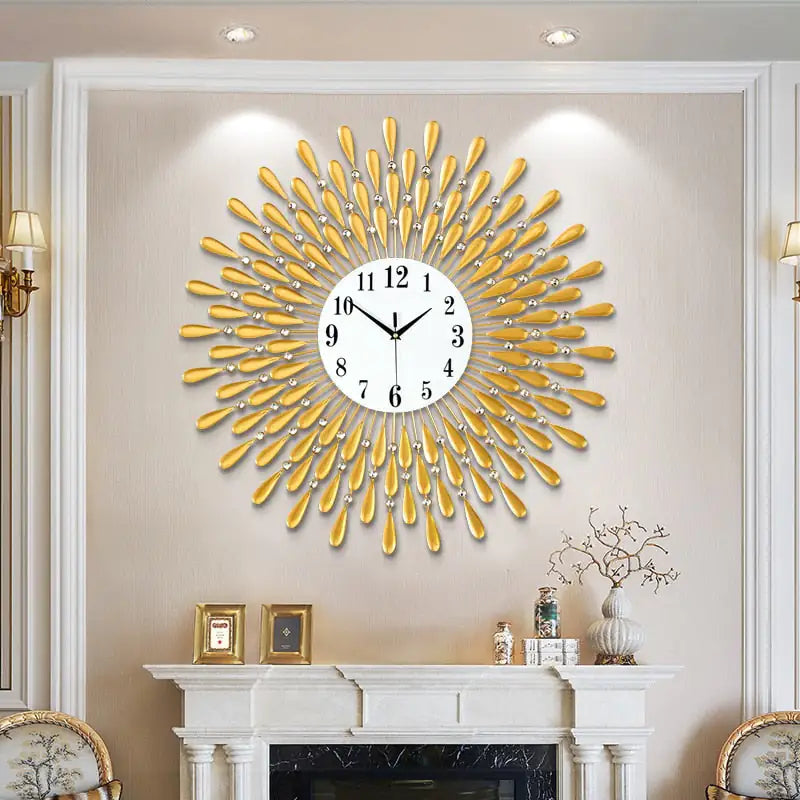 Feather Sun Wall Clock - WanderMart Co.