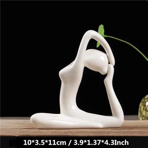 White Ceramic Yoga Figurines - WanderMart Co.