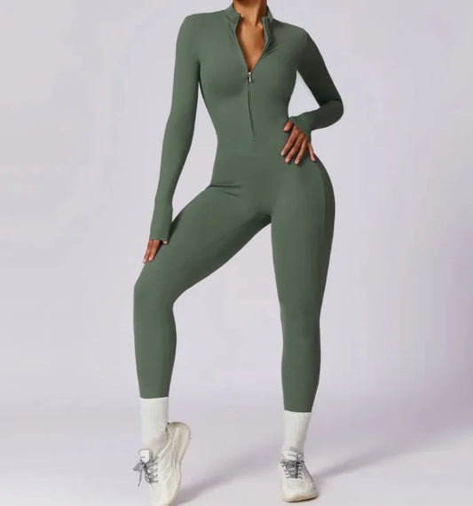 Flex Fit Zip Jumpsuit - WanderMart Co.