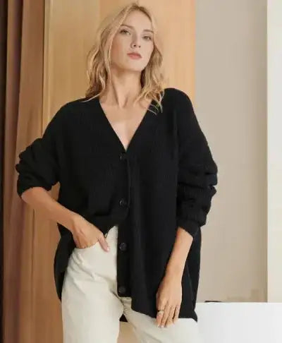 Cashmere Cardigan With V-Neck - WanderMart Co.