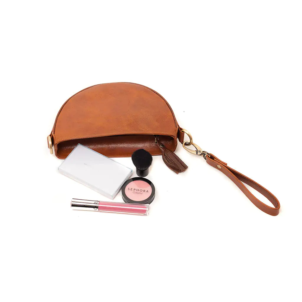 Brown Half Moon Bag - WanderMart Co.