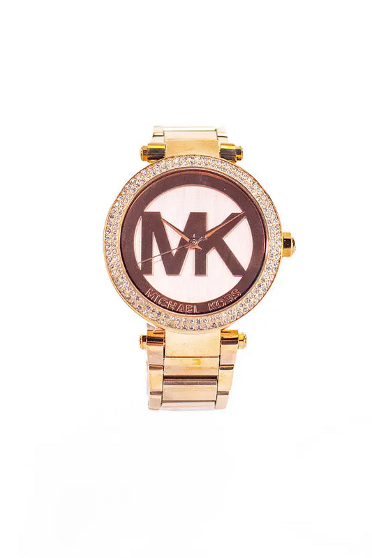 Michael Kors (MK5865) Parker Rose Gold Toned Stainless Steel Gemmed Bezel Watch - WanderMart Co.