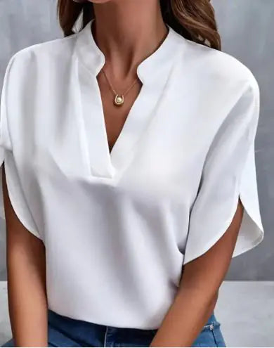 Women's Chiffon V-neck Shirt - WanderMart Co.