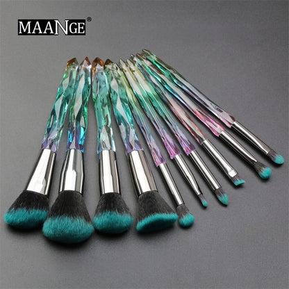 Professional Crystal Handle Makeup Brush Set - WanderMart Co.