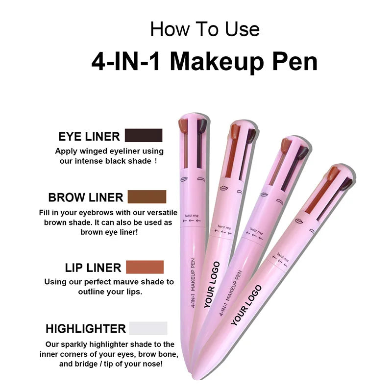 4 In 1 Face Makeup Pen Eyebrow - WanderMart Co.