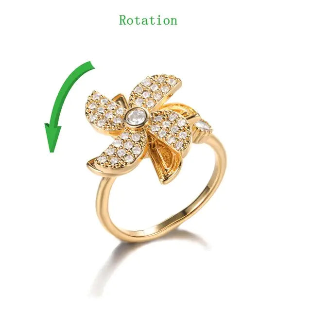 Crystal Sunflower Rings For Women - WanderMart Co.