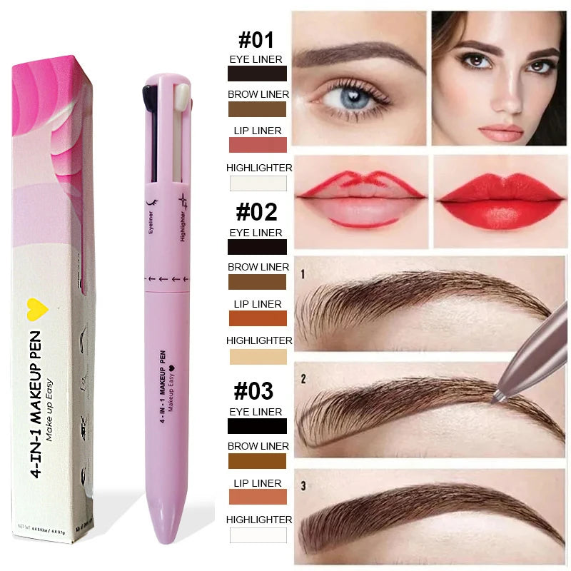 4 In 1 Face Makeup Pen Eyebrow - WanderMart Co.