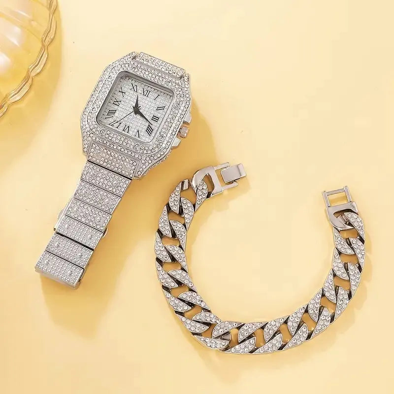 2Pcs Set Diamond Women Watches - WanderMart Co.