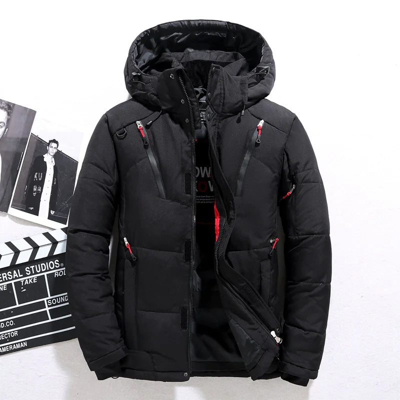 Men's Winter Down Jacket with Hood - WanderMart Co.