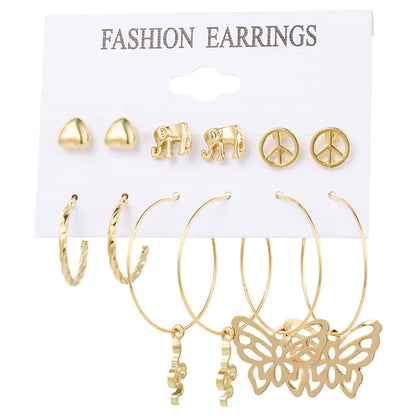 Gold Sequin Drop Earrings Set - WanderMart Co.