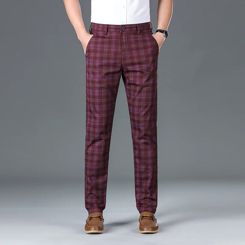 Men's Stripe Plaid Casual Pants - WanderMart Co.