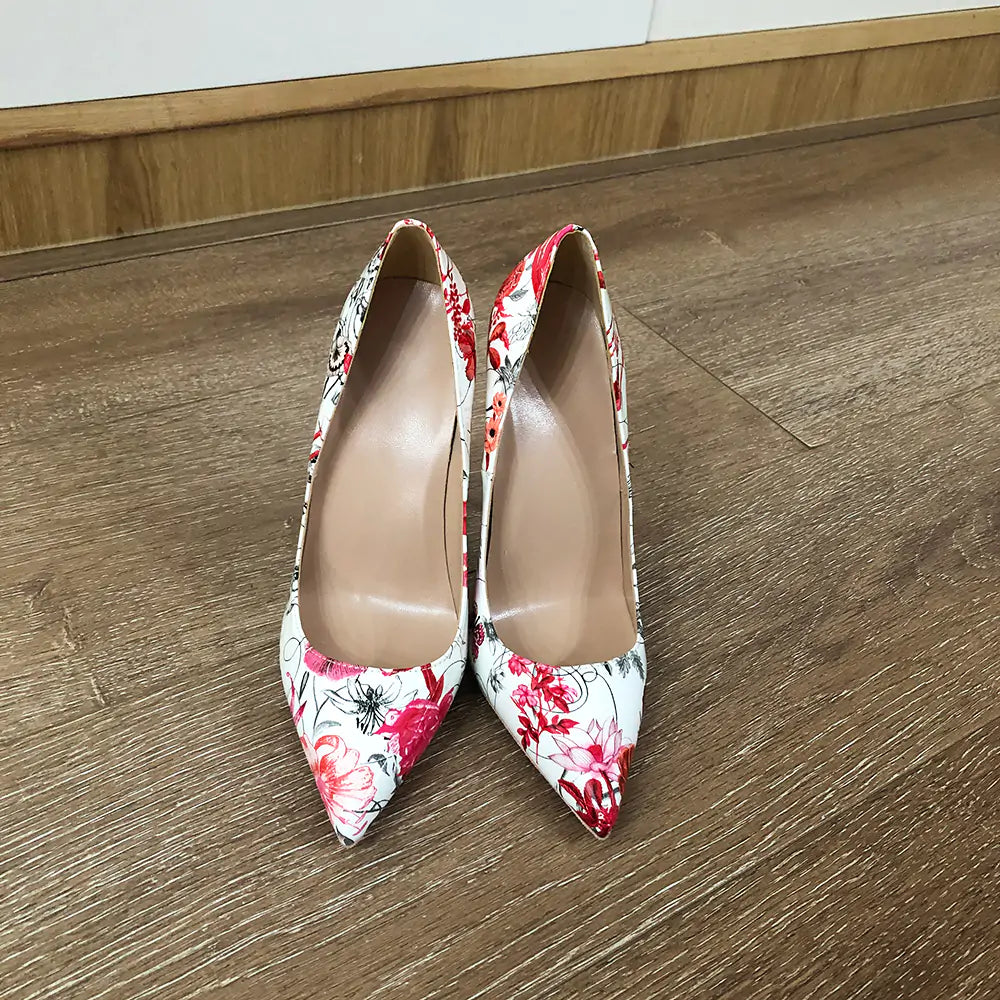 Veowalk Flowers Stiletto Pumps - WanderMart Co.