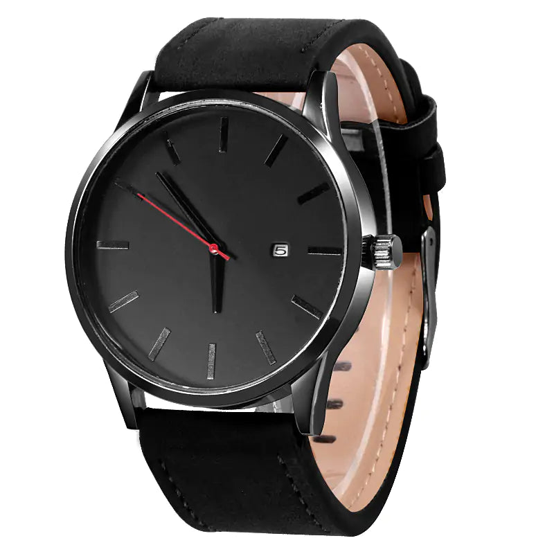 Leather Quartz Watch - WanderMart Co.