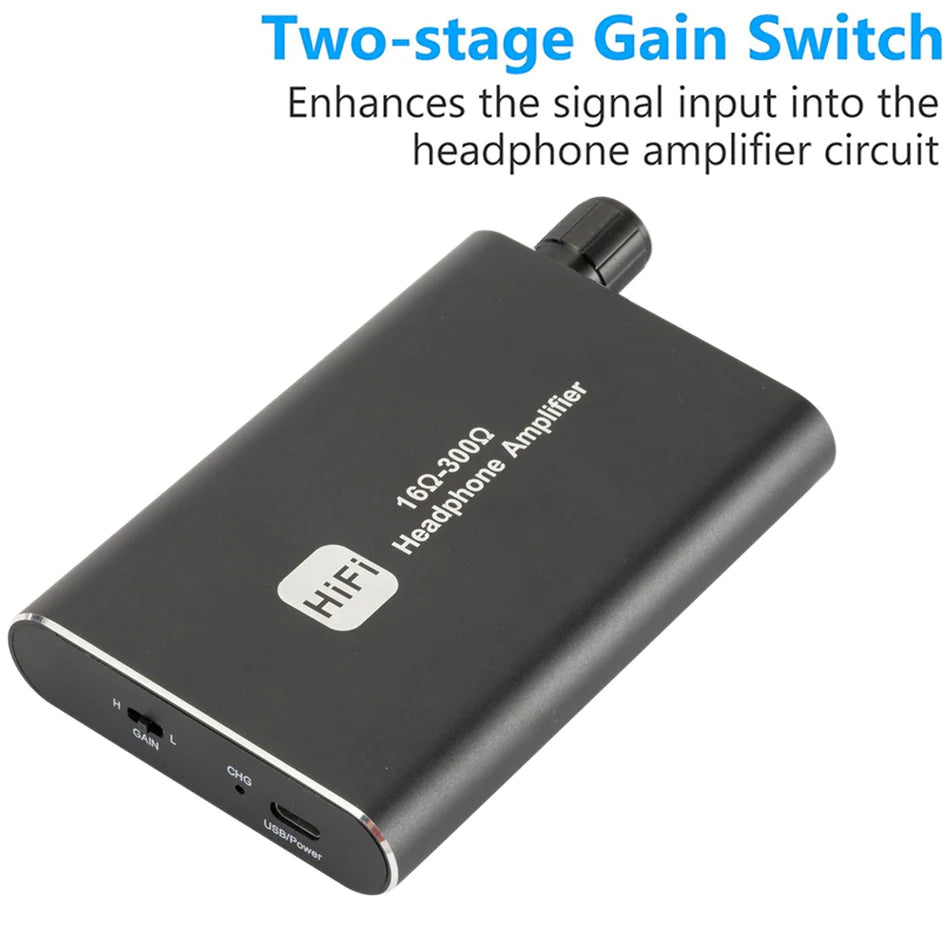 16-300Ω HIFI Headphone Amplifier Portable Earphone AMP 3.5mm w/ Audio USB Cable - WanderMart Co.