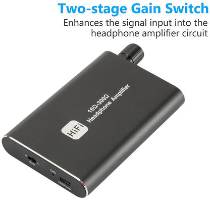 16-300Ω HIFI Headphone Amplifier Portable Earphone AMP 3.5mm w/ Audio USB Cable - WanderMart Co.