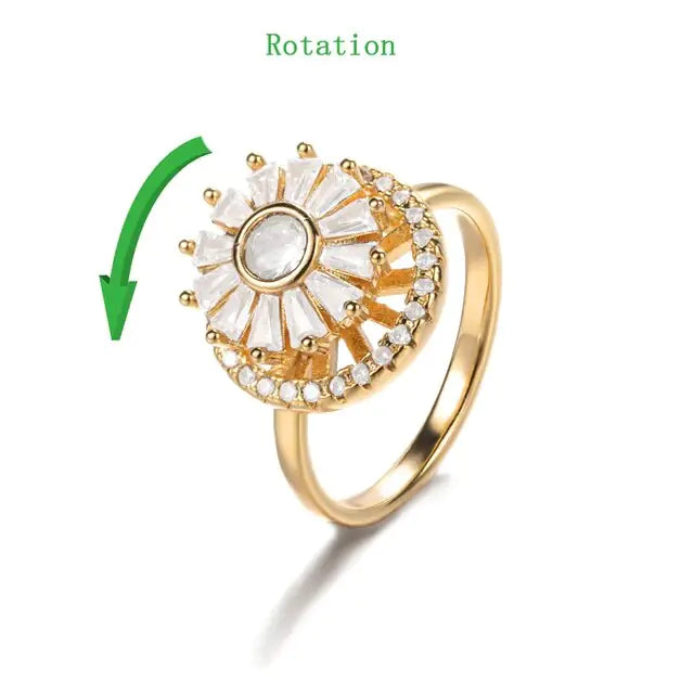 Crystal Sunflower Rings For Women - WanderMart Co.