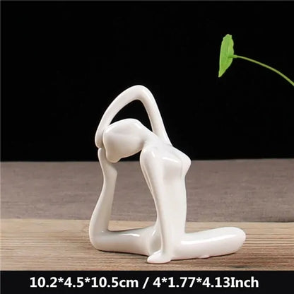 White Ceramic Yoga Figurines - WanderMart Co.