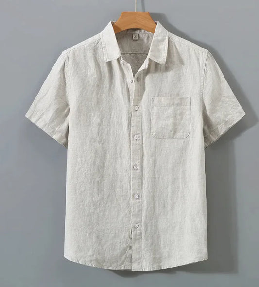 Breezy Linen Stand-Collar Shirt - WanderMart Co.