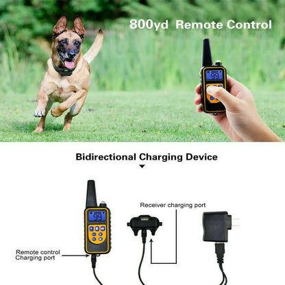 2700 FT Remote Dog Shock Training Collar Rechargeable Waterproof LCD Pet Trainer - WanderMart Co.