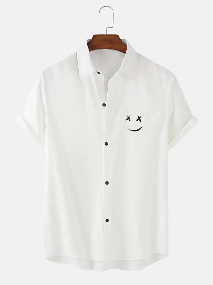 Men's Graffiti Smile Print Shirts - WanderMart Co.