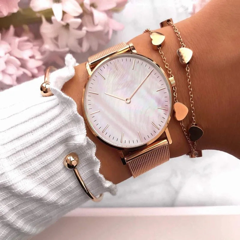 Luxury Brand Rose Gold Watch - WanderMart Co.