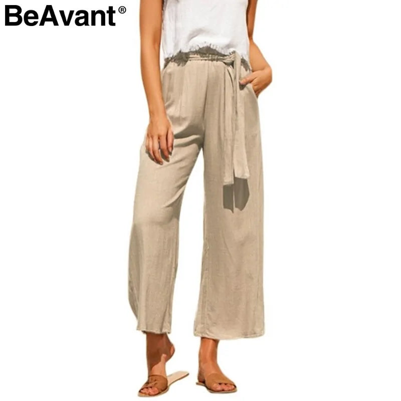 Casual Cotton Linen Summer Pants - WanderMart Co.