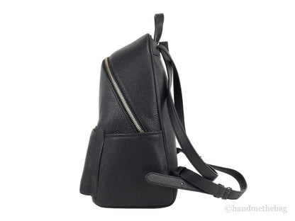 Kate Spade Leila Medium Black Leather Dome Shoulder Backpack - WanderMart Co.