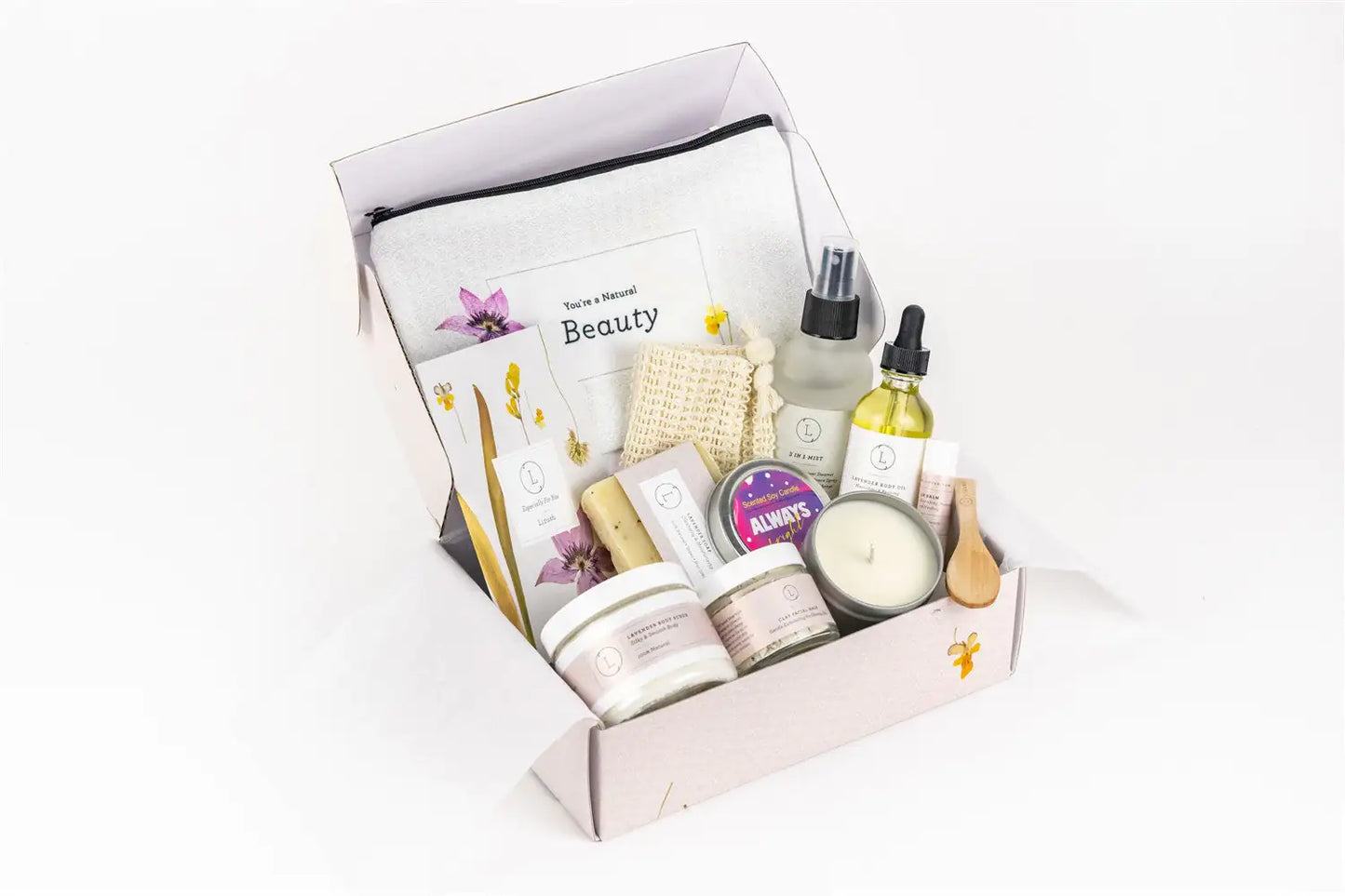 Spa Gift Box, Natural Lavender Bath & Body Relaxing Package for Friend brand - WanderMart Co.