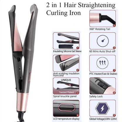 Hair Straightener and Curler - WanderMart Co.