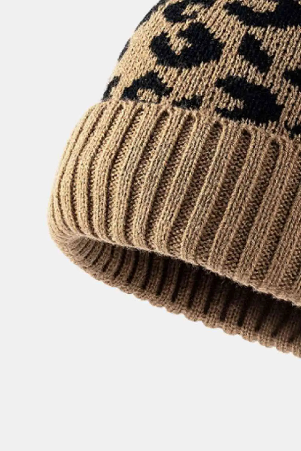 Leopard Pom-Pom Cuffed Beanie - WanderMart Co.