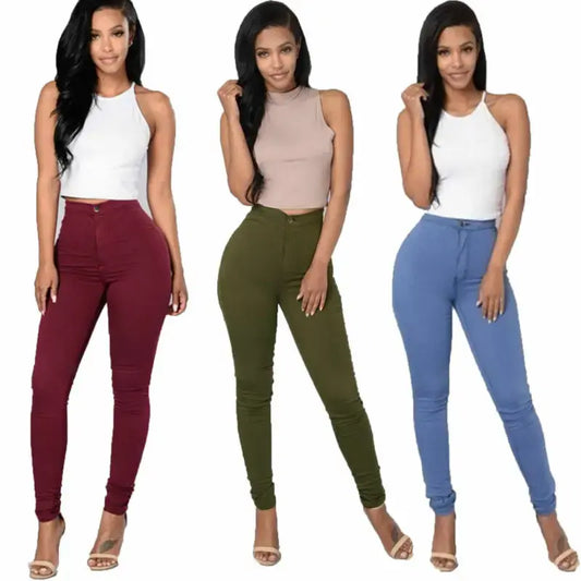 High Waist Solid Leggings - WanderMart Co.