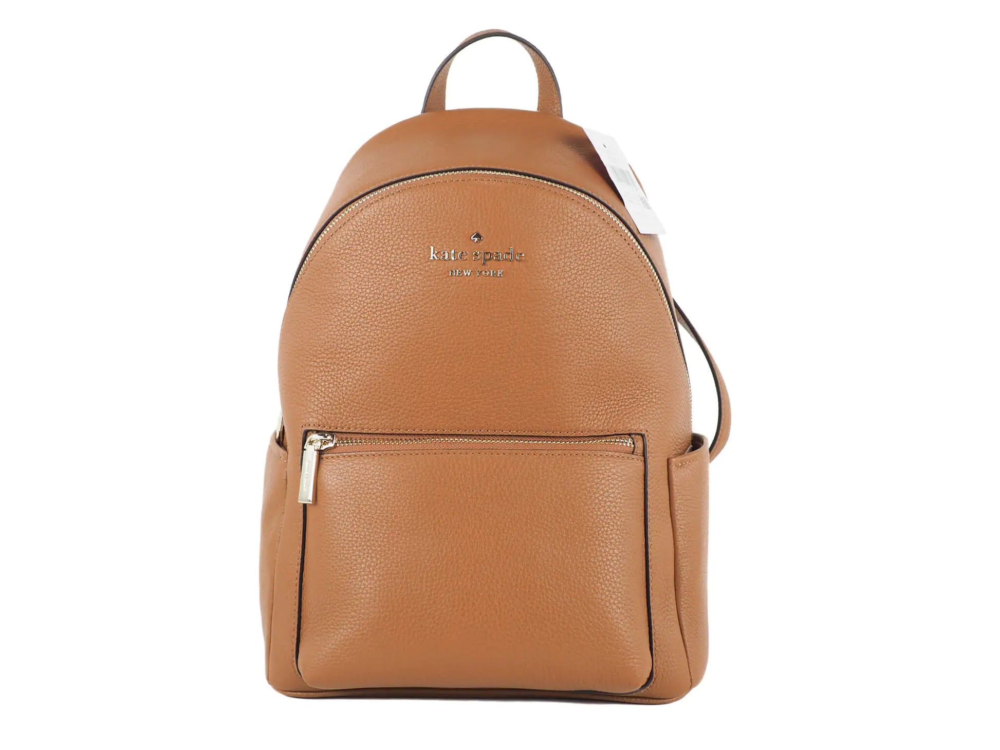 Kate Spade Leila Medium Warm Gingerbread Leather Dome Backpack - WanderMart Co.