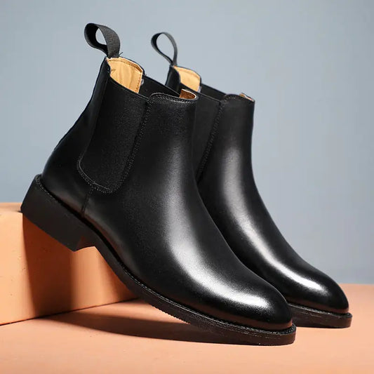 Elegant Chelsea Leather Boots for Men - WanderMart Co.