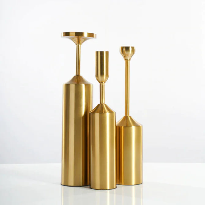 Gold Plated Candle Holder Set - WanderMart Co.