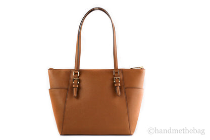 Michael Kors Charlotte Luggage Leather Large Top Zip Tote - WanderMart Co.