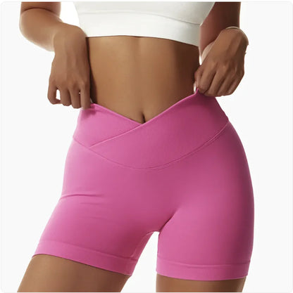 High-Waist Elastic Yoga Shorts with Peach-Lift Design - WanderMart Co.