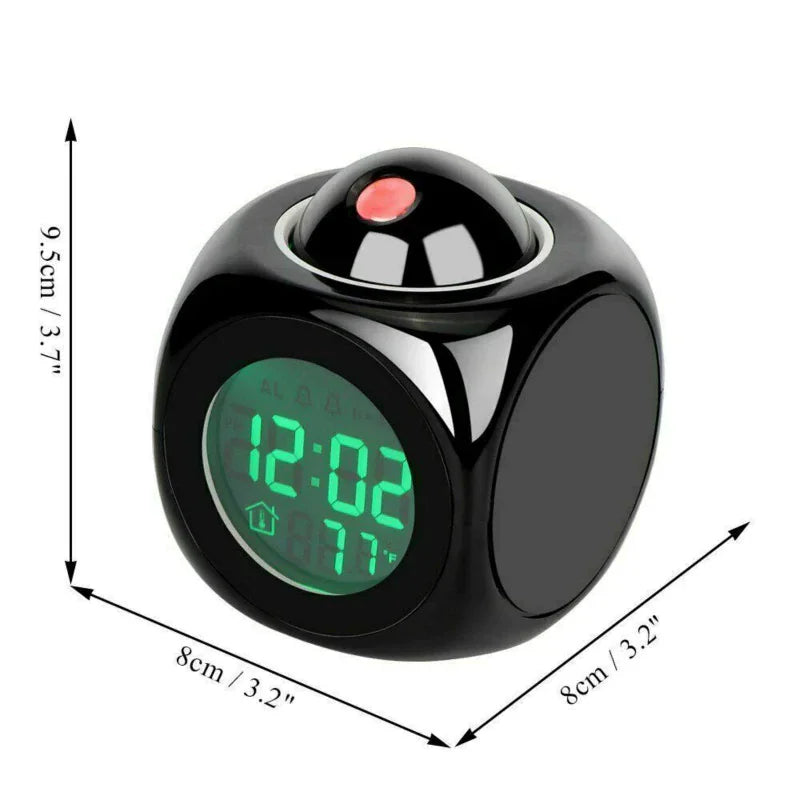 LED Projection Alarm Clock Digital LCD Display Voice Talking Weather Snooze USB - WanderMart Co.