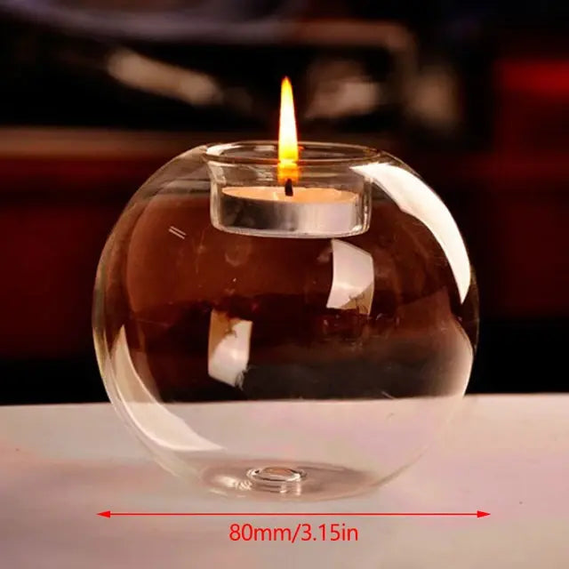 Transparent Glass Candle Holder - WanderMart Co.