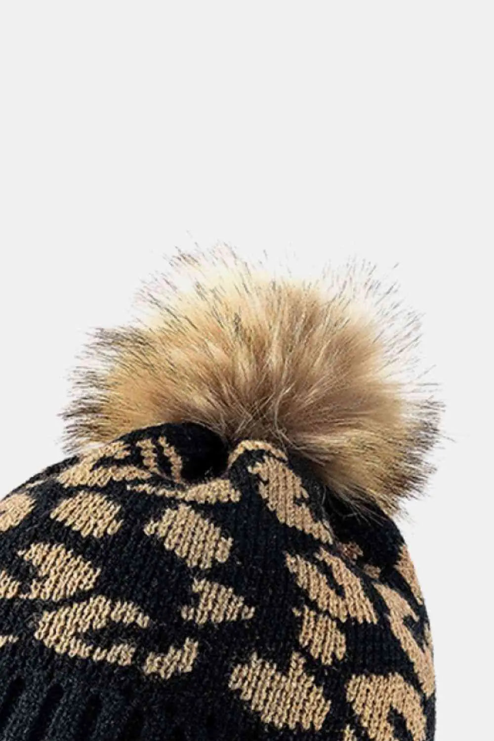 Leopard Pom-Pom Cuffed Beanie - WanderMart Co.