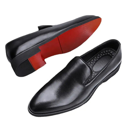 The Rossi - Red Bottom Classic Leather Loafers - WanderMart Co.