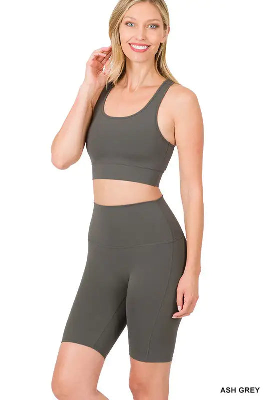 Athletic Tank Top & Biker Shorts Set - WanderMart Co.