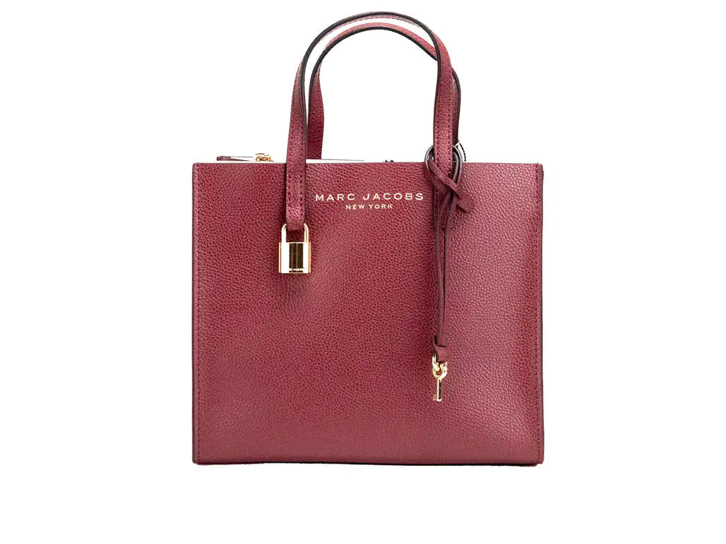 Marc Jacobs Mini Grind Pomegranate Pebbled Leather Crossbody Tote - WanderMart Co.