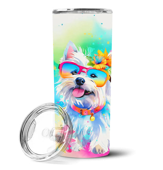 Westie Hippie Dawg Stainless Steel Skinny Tumbler - WanderMart Co.