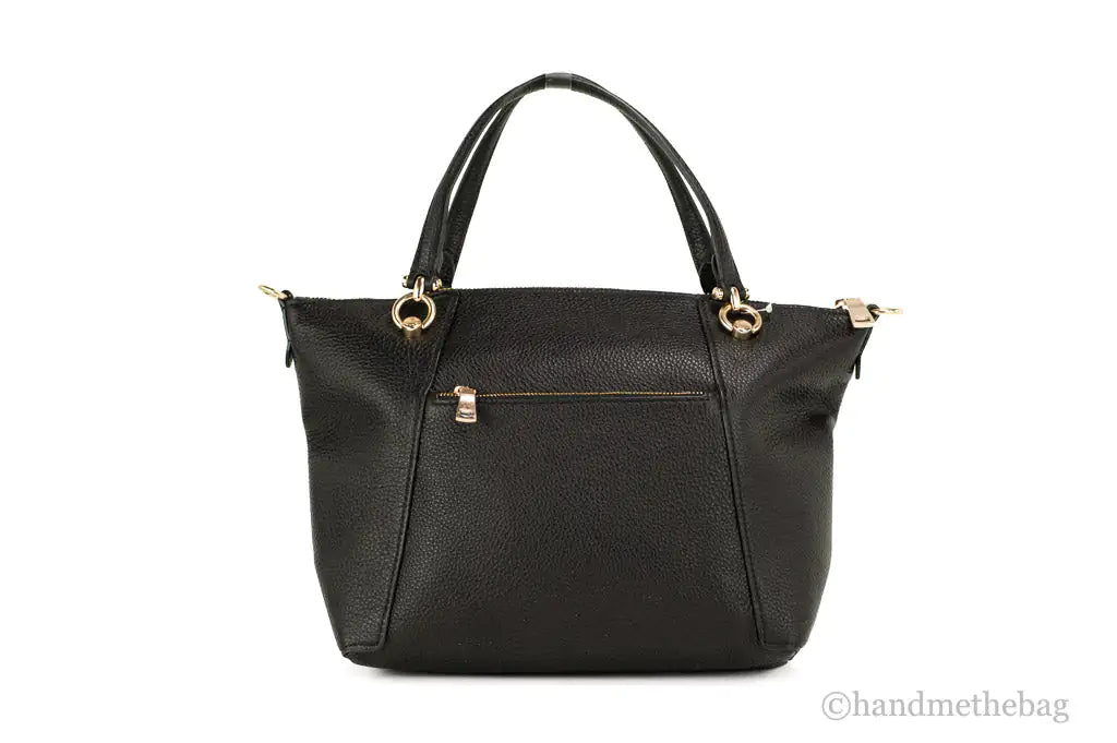 Coach Kacey Black Leather Top Zip Satchel Crossbody Bag - WanderMart Co.