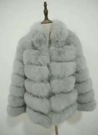 Faux Fox fur coat - WanderMart Co.