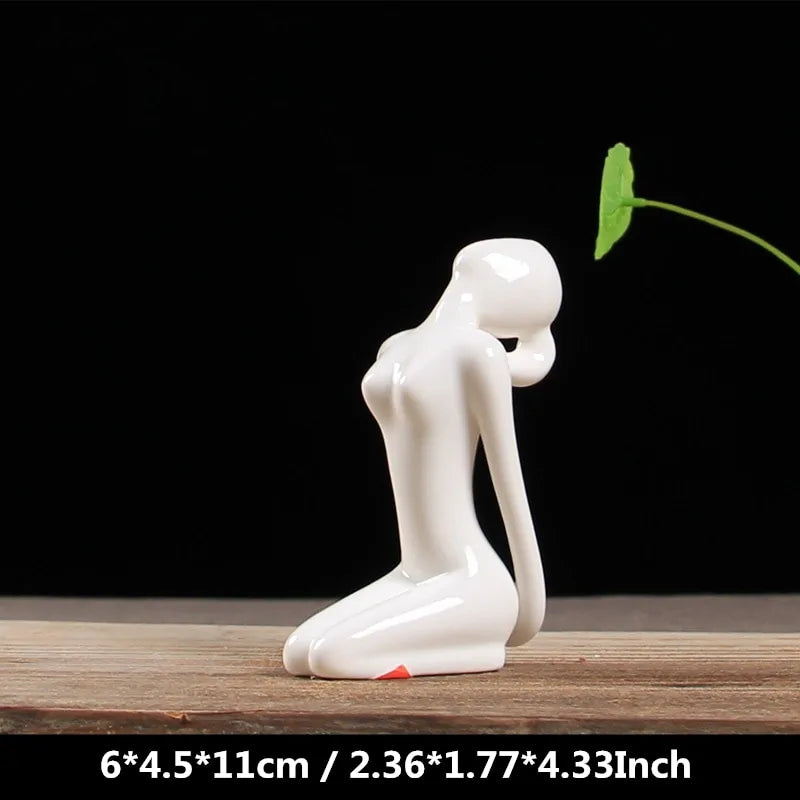 White Ceramic Yoga Figurines - WanderMart Co.