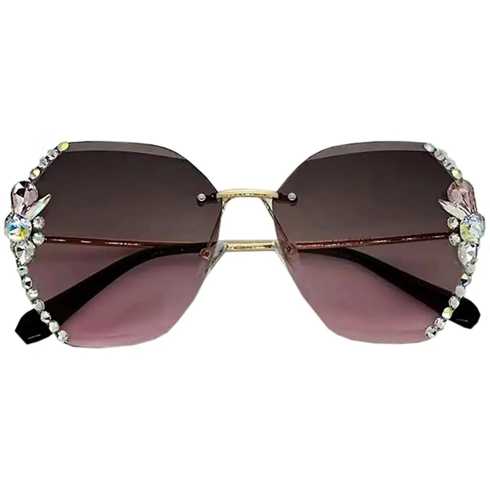 Vintage Rimless Rhinestone Sunglasses - WanderMart Co.